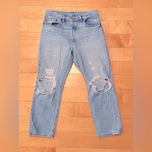 Levi’s high waisted cropped straight jeans